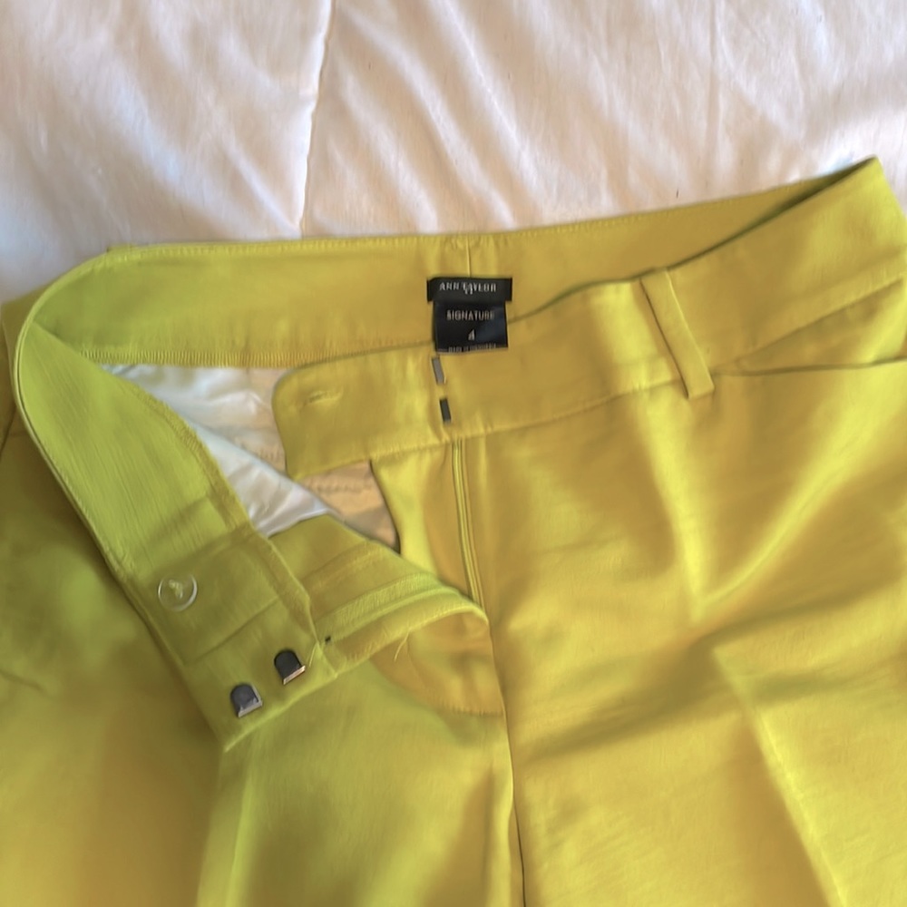 Chartreuse crop pants